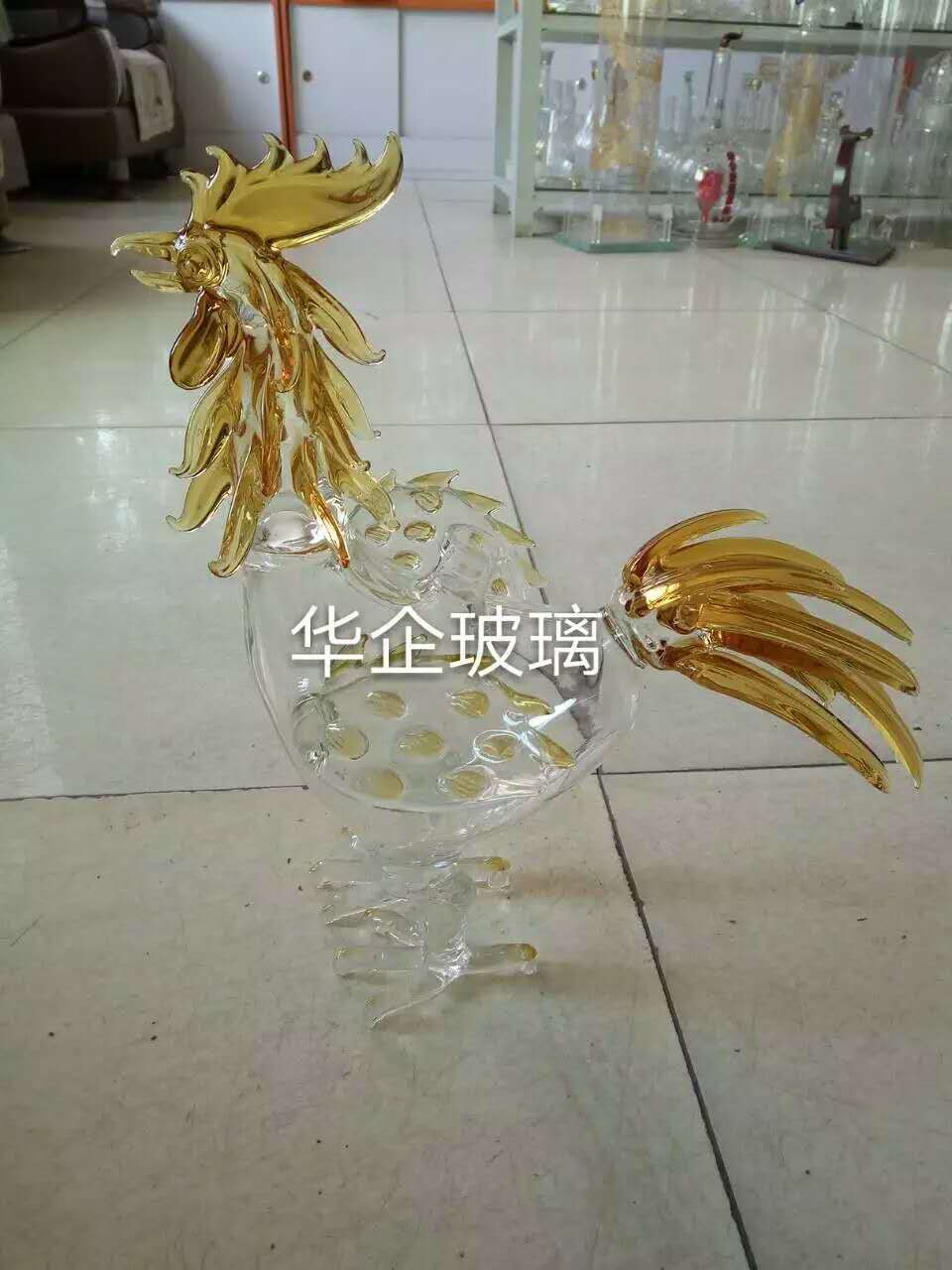 生肖公雞造型玻璃白酒瓶動物雞玻璃酒瓶吹制玻璃泡酒瓶