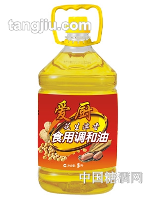 愛(ài)廚花生濃香食用調(diào)和油5升裝