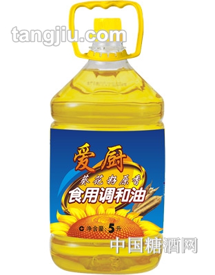 愛(ài)廚葵花籽原香食用調(diào)和油5L