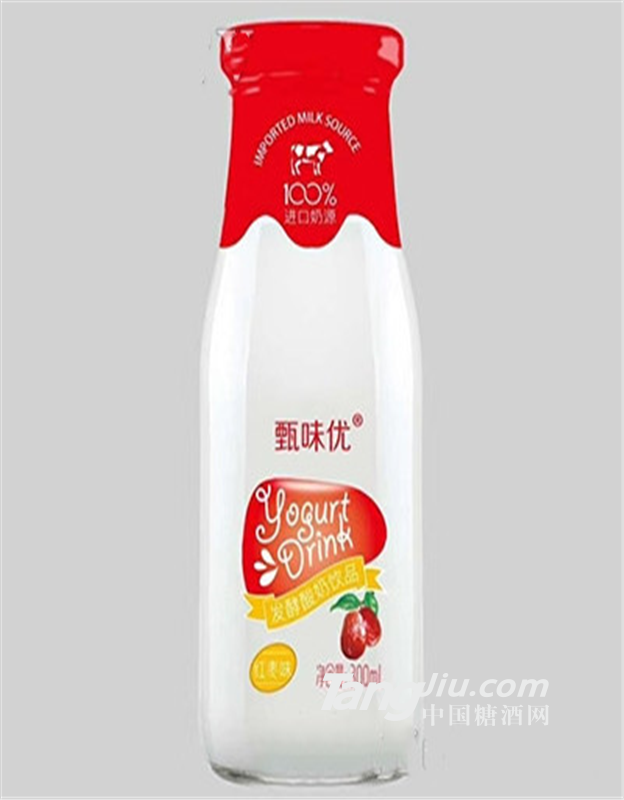 甄味優玻璃瓶酸奶紅棗味