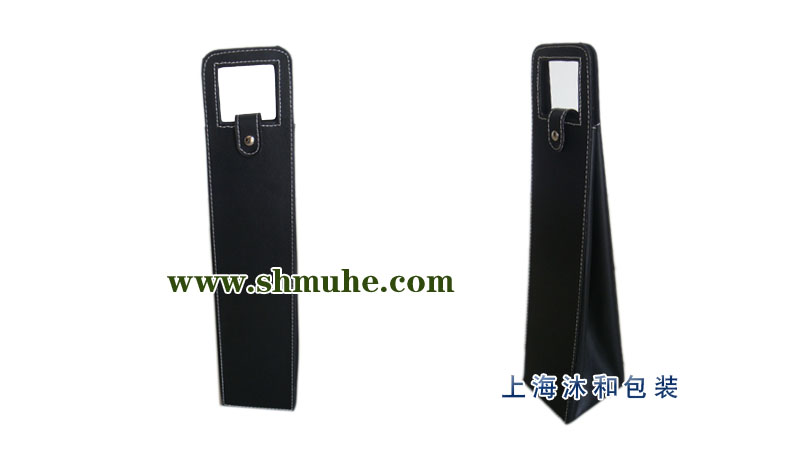 供應單只手提皮袋 現貨酒袋 紅酒酒袋