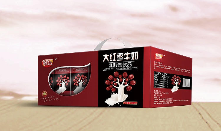 慧金苗條磚大紅棗牛奶乳酸菌飲品12盒可視窗禮品裝