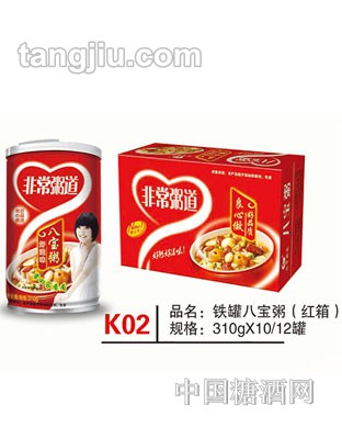 K02 品名：鐵罐八寶粥（紅箱）規格：310gx10、12罐子