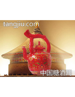 陶瓷酒根雕(紅)